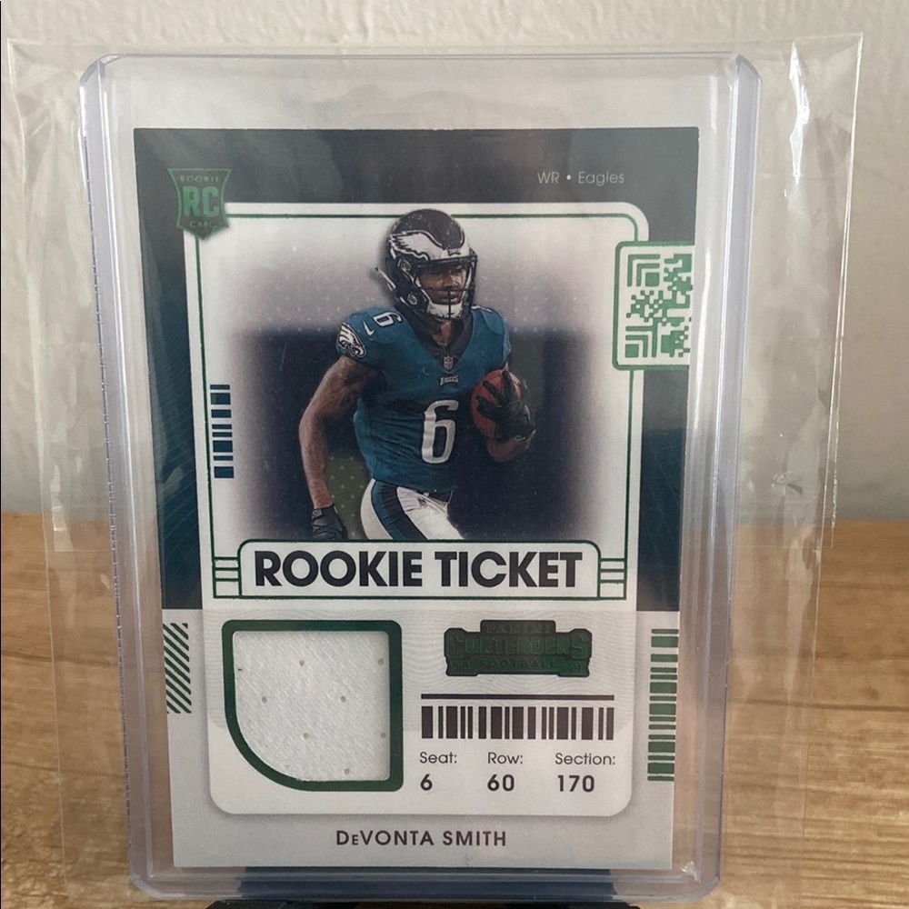 2021 Contenders Rookie Ticket DeVonta Smith Football Card W/Patch. Superbowl.